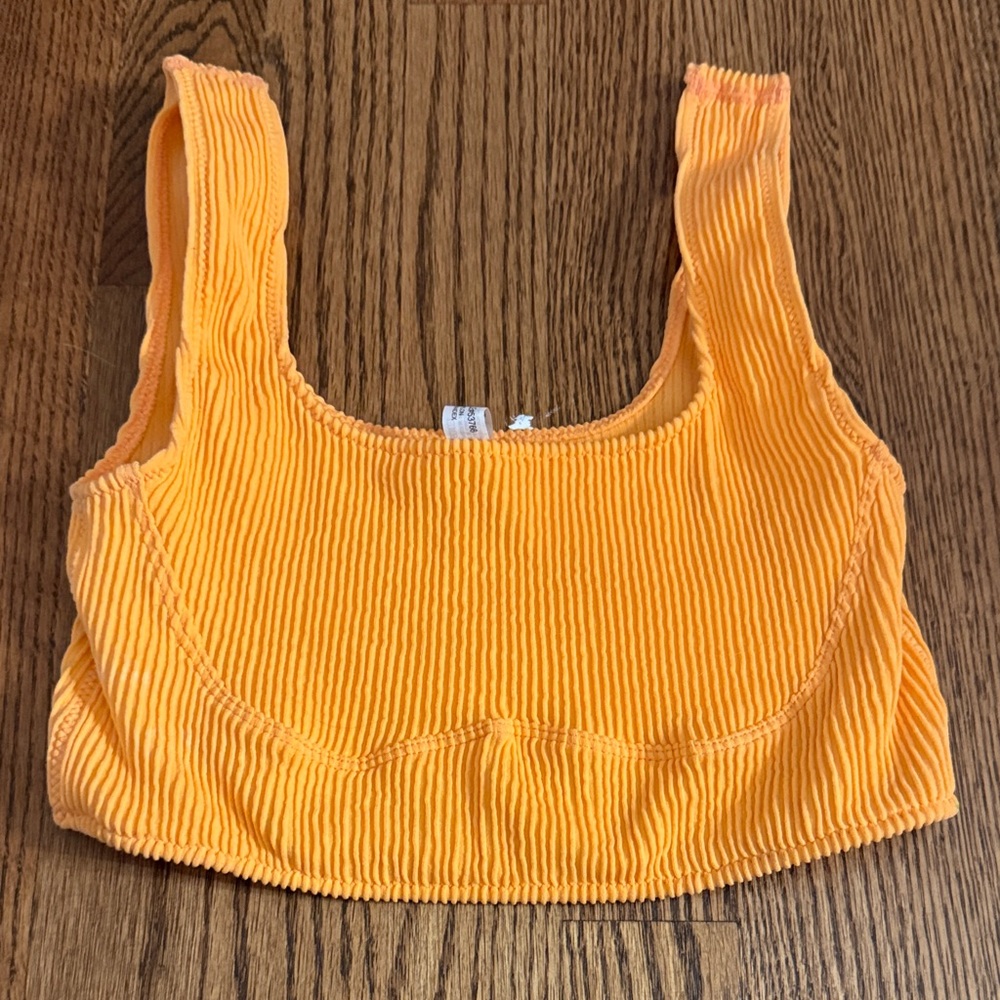 Mystique Boutique Vibrant Orange Ribbed Crop Top